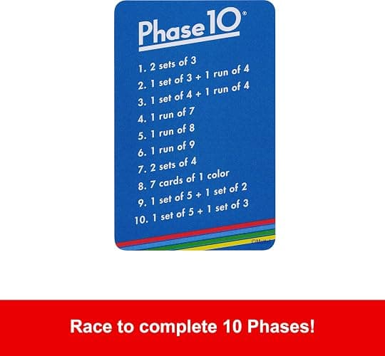 Mattel Games Phase 10 Card Game with 108 Cards, Great Game for Kids, Family or Adult Game Night, Ages 7 Years and Older thumbnail 3