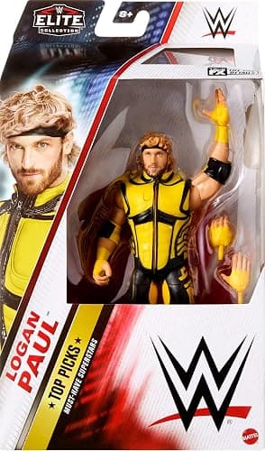 Mattel WWE Top Picks Elite Action Figure & Accessories Set, Logan Paul 6-inch Collectible with Swappable Hands, Ring Gear & 25 Articulation Points thumbnail 3