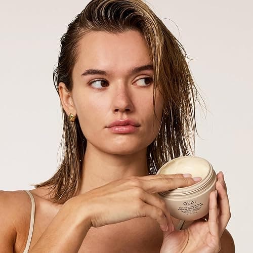OUAI Fine to Medium Hair Treatment Mask - Lightweight Deep Conditioning Hair Mask with Shea Butter, Keratin & Panthenol - Helps Hydrate, Fight Frizz, Strengthen & Repair Damage (3.4 oz) thumbnail 6
