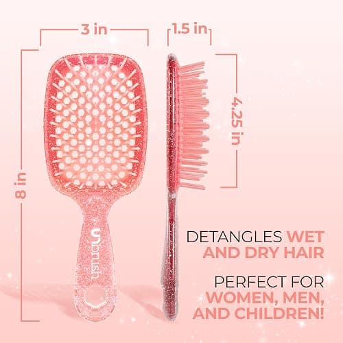 FHI Heat UNbrush Detangling Brush for Pain-Free Brushing on All Wet or Dry Hair Types — Durable DuoFlex Anti-Static Bristles, Lightweight Handle, Vented Hair Brush thumbnail 5