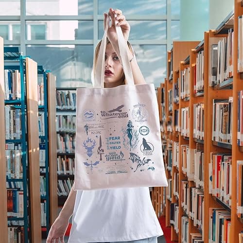 FOTAP TOG Merch To Whatever End Inspire Tote Bag Book Lover Gift Throne of Glass Shoulder Bag S-J-M Gift thumbnail 4