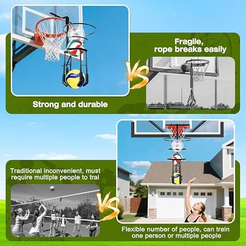 Multi-functional Automatic Volleyball Training Equipment Aid, Volleyball Spike Serve Trainer for Volleyball Hitting Trainer, Height Adjustable Volleyball Rebounder Practice Setter Training Equipment thumbnail 5