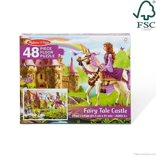 Melissa & Doug Fairy Tale Castle Jumbo Jigsaw Floor Puzzle (48 pcs, 2 x 3 feet) - FSC Certified thumbnail 6