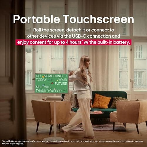 LG 27-Inch StanbyME 2 with Folio Cover, Portable Touch Screen, Dolby Vision, HDR10, Filmmaker Mode, Built-in Battery, Full Swivel Rotation (27LX6TYGA, 2025) thumbnail 4