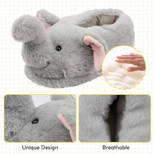 Aopuro Cute Women Penguin Animal Slippers Fluffy Warm Plush House Shoes Novelty Soft Slippers Cartoon Gifts for Birthday Christmas thumbnail 4