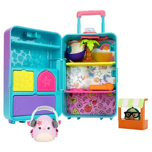 Squish-a-longs On-The-Go Luggage Playset - (2) 1” Mini-Squish, 3 Levels of Play, 3 Accessories & 2 Play Pieces - Collect, Trade, & Play - Ages 6+ thumbnail 4