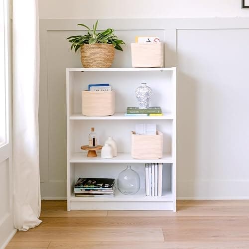 NaturalCozy Storage Cubes 9”x9”x7”Cotton Rope Woven Baskets for Organizing 3-Pack | 9 Inch Cube Storage Bin | Small Basket for Shelf Nursery, Pantry, Decorative Plant, Bathroom Closet, Toy Gift thumbnail 7