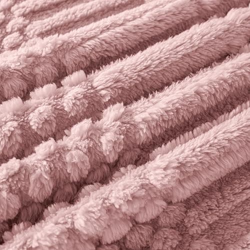 Pink Throw Blanket - Soft & Fluffy Fleece, Cute & Aesthetic, Perfect for Sofa, Couch, Chair, Bed, Living Room & Bedroom, All-Season Use, Plush & Cozy Decorative Blanket 50x60 thumbnail 6