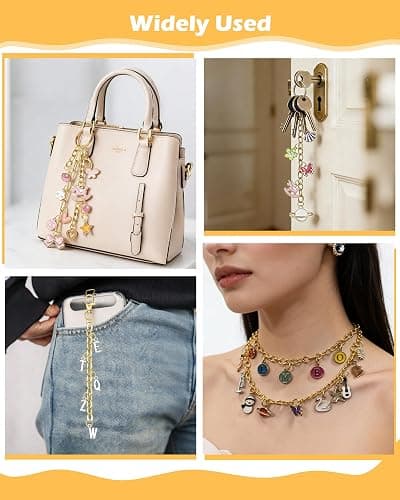 FIVEIZERO 359Pcs Charms Lip Gloss Keychain Making Kit, Charm Making Kit, Bag Charm Kit, Keychain Clips, Lobster Clasps, Jump Rings, Extender Chain & Tools, Keychain Charms for DIY and Jewelry Making thumbnail 6