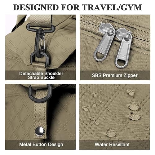 HYC00 Travel Duffel Bag,Carry-on Overnight Weekender Bags for Women,Sports Tote Gym Bag with Wet Pocket thumbnail 6