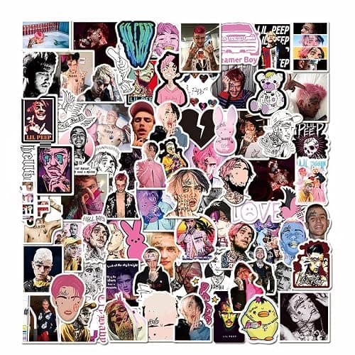 YEESACG - 100Pcs Lil Peep Vinyl Waterproof Stickers Pack | Cool Rapper Singer Aesthetic Trendy Stickers for Laptop,Water Bottles,Phone,Bumper,Skateboard,Car Decal Stickers for Adults Teens thumbnail 3