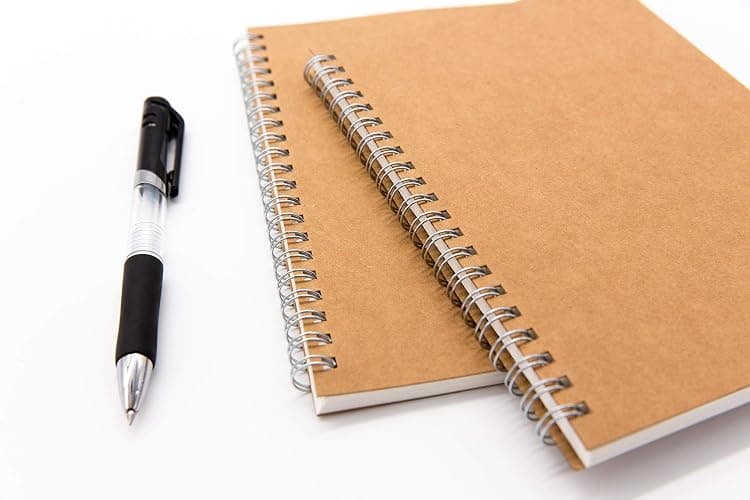 Soft Cover Spiral Notebook Journal 2-Pack, Blank Sketch Book Pad, Wirebound Memo Notepads Diary Notebook Planner with Unlined Paper, 100 Pages/ 50 Sheets, 7.5 inch x 5.1 inch (Brown) thumbnail 6