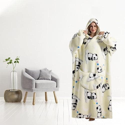 Huahomehui ZXIMU Blanket Hoodie, Wearable Blanket Extra Long Hoodie Blanket for Women Comfy Snugaies for women. thumbnail 3