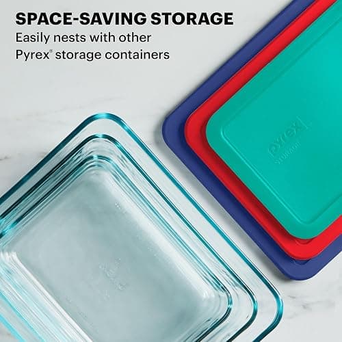 Pyrex Simply Store (5-Pack) Large Glass Food Storage Containers Set, (3, 6 & 11 Cup) Meal Prep Containers With BPA-Free Lids, Dishwasher & Microwave Safe thumbnail 4