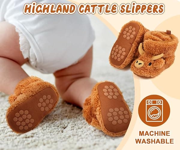 ShinyMatch Highland Baby Booties Newborn Baby Shoes Unisex Infant Slippers for Toddler Infant Girl Boy thumbnail 2