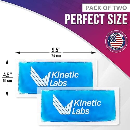 Gel Ice Packs for Injuries Reusable (2 Pack) 9.5" x 4.5" – Gel Cold Packs by Kinetic Labs – Flexible & Soft Packs for Knee, Shoulder, Back (Regular) - Regular (Pack of 2) thumbnail 4