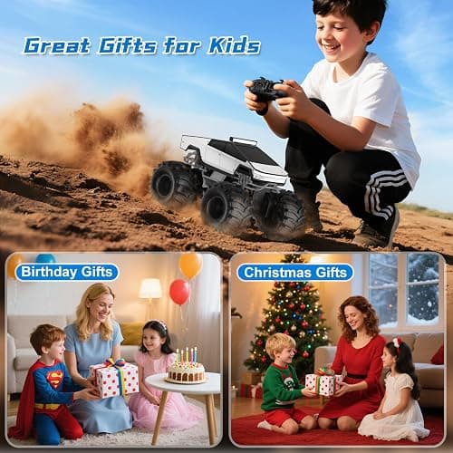 Amphibious Remote Control Car, 1:18 Monster Truck Toys for boys RC Cars, 2.4 GHz Waterproof RC Trucks, 4WD All Terrain Off-Road Pickup, Kids Christmas Birthday Gifts Present Boys Girls Toys Ages 6+ thumbnail 8