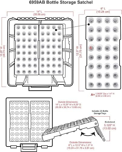 ArtBin 6959AB Bottle Storage Super Satchel, Portable Carrying Case - Organizes up to 32 individual 0.5oz Bottles, Clear thumbnail 2