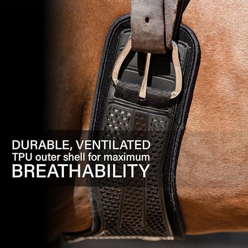 Professional's Choice Contoured VenTECH Cinch for Horses - Durable Ventilated TPU Outer Shell Breathable Saddle Fixation with Stainless Steel Buckles - Lining Options thumbnail 4