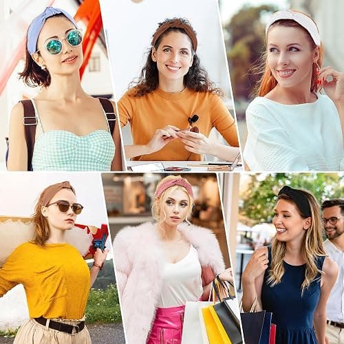 DiyJibb Headbands for Women Girls - 6PCS Stylish Top Knotted Headbands - Knotted Headband for Women - Head Bands Wide Hairband Hair Accessories thumbnail 4
