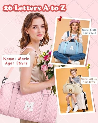 Elilier Christmas Gifts for Women Teen Girls, Travel Duffle Bag: Personalized Weekender Dance Cheer bag Sports for Girl, Gymnastics Bags, Stocking Stuffers Birthday Gifts for Women Girls Kids Teens thumbnail 3