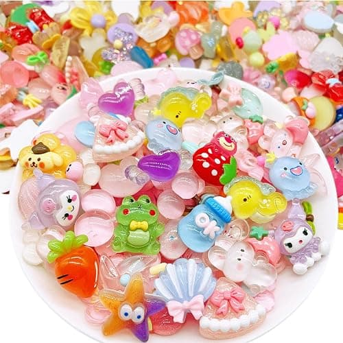 60 Pack Assorted Plastic Craft Patches- Craft Embellishments for Scrapbooking, Card Making & Handmade Projects Creations,Decoration Colorful thumbnail 2