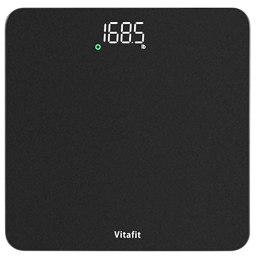Vitafit Scale for Body Weight, Accuracy 0.1lb by Our Professional Scale Factory Since 2001, Digital Bathroom Weight Scale LED and Step On, 3xAAA Battery Included, 400lb/182kg, Spray Silver Black - Image 1