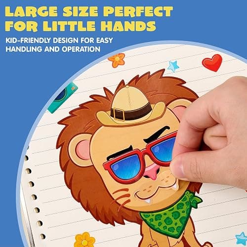 JOYIN 24PCS 9"x6" Make a face Stickers for Kids, Make Your Own Safari Animal Stickers, Jungle Party Favors Kids Crafts, Goodie Bags Stuffers, Classroom Rewards thumbnail 3