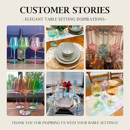 Physkoa Colored Wine Glasses Set of 6-16oz Hand Blown Crystal Colorful Wine Glasses with Long Stem, Multicolor Wine Glass for Wine Lovers, Mother's Day, Wedding, Birthday Gifts for Women thumbnail 6