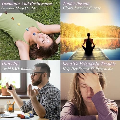 AOOVOO 17Pcs Crystals and Healing Stones, 14Pcs Real Raw Chakra Stones Set, Selenite Charging Plate, Amethyst Necklace, Rose Quartz, Mothers Day Gifts, Gift Box, Guide for Beginners, Collection, Meditation, Yoga thumbnail 7