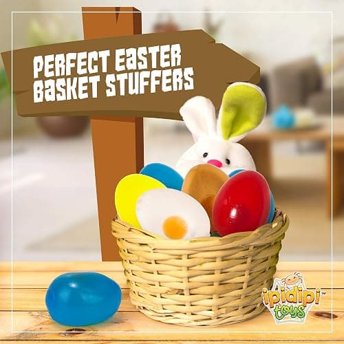 IPIDIPI TOYS Colorful Squishy Eggs Stress Ball - Multicolor Clear Egg Yolk, Yolk Balls for Kids - Birthday Party Favors, Classroom Prizes, Goodie Bags Stuffers for Kids - Assorted Colors, Pack of 6 thumbnail 3
