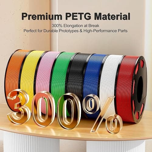 8-Color PETG Filament Bundle for 3D Printers 1.75 mm, 8 Pack Filament Refills, 269 FT 250 g Per Spool, 2 kg in Total, White, Black, Red, Blue, Yellow, Green, Orange Yellow, Sakura Pink thumbnail 6
