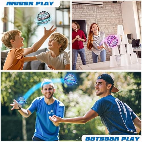 UROINT 2025 Flying Orb Ball for Kids, Magical Galaxy Hover Cosmic Space Boomerang Rotating Floating Mini Hand Drone Stocking Stuffer Xmas Toys for Girls Boys Teen Age 6 7 8 9 10+ Blue thumbnail 4