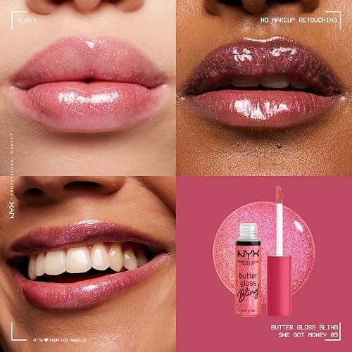 NYX PROFESSIONAL MAKEUP Butter Gloss Bling Lip Gloss, Non Sticky and Shiny Vegan Lip Makeup - She Got Money thumbnail 2