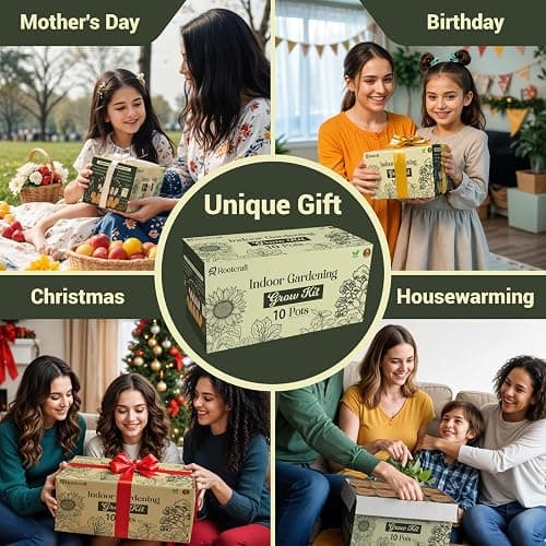 10 Herb Garden Planter Indoor Kit, 44pcs Complete Kitchen Herb Starter Set Including Burlap Pots, Markers, Soil Discs, Gardening Tools, Unique Easter/Birthday/Christmas Gift Ideas for Women, Mom thumbnail 7