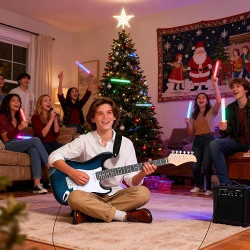 JupiterForce 39" Full Size Electric Guitar with Amp, Adjustable Strap, Strings, and Accessories Pack, Beginner Starter Guitar Kit for Adults/Kids, Blue thumbnail 2