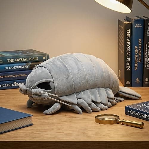 Tiny Heart Giant Isopod Stuffed Animal, 12-Inch | Realistic Deep Sea Creature Plush Toy, Soft Gray Isopod Plushie for Ocean Animal Lovers, Kids and Adults thumbnail 2