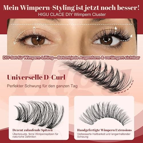Higu clace 580 pcs Wimpern-Extensions 30-40-50-60-80-100D | Lash-Extension-Set Künstliche Wimpern für Wimpernverlängerung zu Hause DIY-Wimpern-Extensions für Anfänger(10-18mm) thumbnail 4