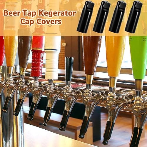 Beer Faucet Cap Keg Tap Brush, 4Pcs Beer Tap Plugs & 4Pcs Kegerator Tap Cover for Most Standard American Beer Faucets thumbnail 5