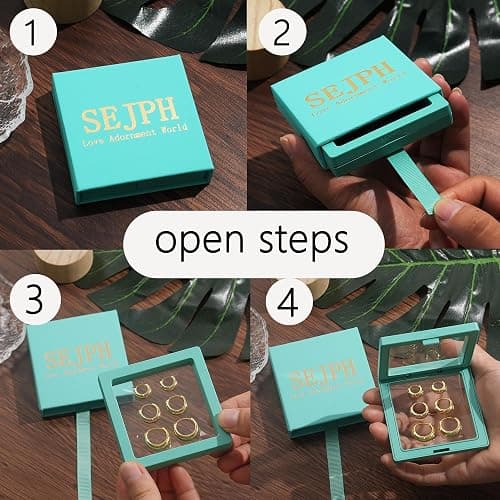SEJPH 3-Pair Huggie Hoop Earrings 18K Gold Plated, Hypoallergenic Thick Small Layered Set, Stacking Earrings Jewelry Gift for Women thumbnail 7