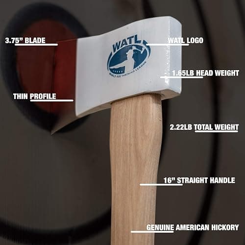 The Competition Thrower: World Axe Throwing League Premium Competition Throwing Axe with Throwing Hatchet Hickory Wooden Handle thumbnail 6