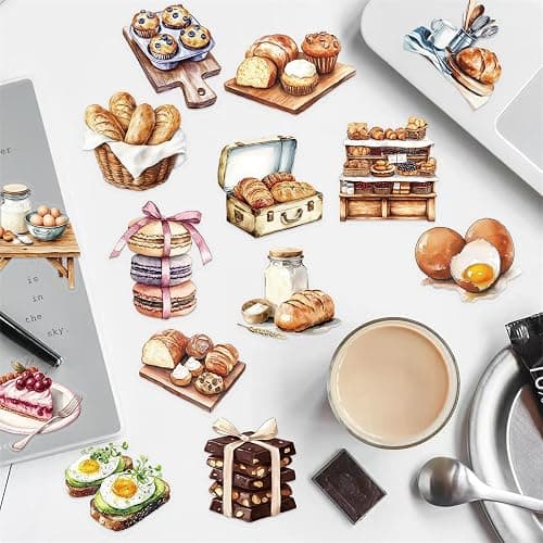 Funny Baking Stickers,50Pcs Realistic Transparent Bakery PET Stickers,Cute Waterproof Sticker for Laptop,Stationery,Luggage Scrapbooking,Water Bottles,Phone Case,Bakery Themed Party Decorations thumbnail 6