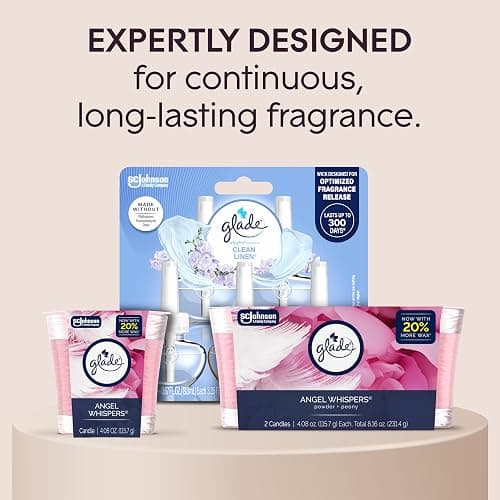 Glade 1-Wick Scented Candle Jar, Angel Whispers, Air Freshener Infused with Essential Oils, 4.08 Oz thumbnail 6