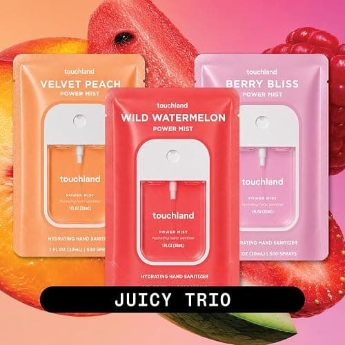 Touchland Juicy Trio Hydrating Hand Sanitizer Spray Set Travel Size thumbnail 2