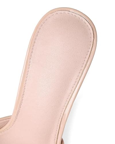 INSMIA Womens Sandals Open Toe Stiletto High Heels Dress Mules Slip On Patent Leather Comfortable Shoes for Office Party Wedding Summer Sandals for Women 2026 thumbnail 6