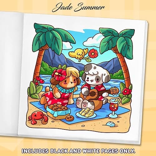 Cozy Hawaii: Cute Coloring Book for Adults and Teens with Charming Characters and Easy-to-Color Tropical Scenes for Relaxation thumbnail 3