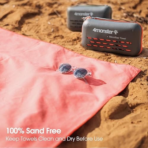 4Monster Camping Towels Super Absorbent, Fast Drying Microfiber Travel Towel, Quick Dry Ultra Soft Compact Gym Towel for Swimming Beach Hiking Yoga Travel Sports Backpack (47.00" x 23.60", Red) thumbnail 2