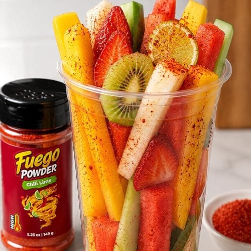 CHILEMOY Chili Lime Fuego Powder | Hot Mexican Snack Dust for Fruit, Chips, Popcorn, Elote, Wings & Tacos | Fuego Dust | 5.25oz Shaker thumbnail 6