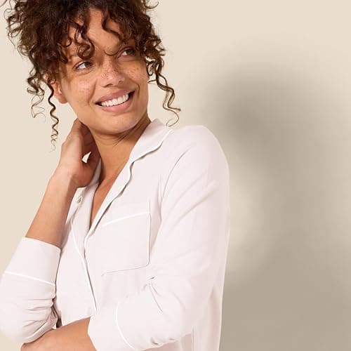 Amazon Essentials Women's Cotton Modal Long-Sleeve Shirt and Full-Length Bottom Pajama Set thumbnail 4