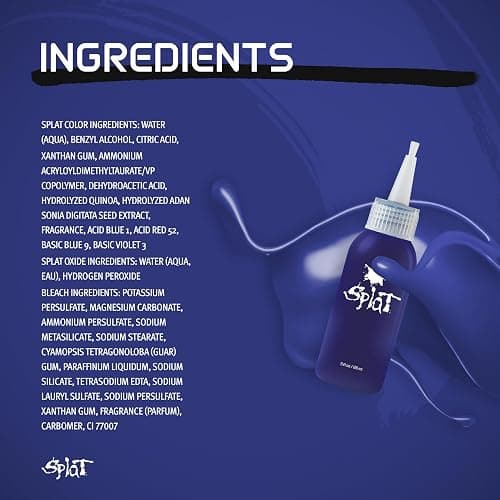 Splat Blue Envy Semi Permanent Hair Dye Kit with Bleach, 1 Application, Includes Blue Hair Dye, Oxide & Bleach Powder, Vegan & Cruelty Free Hair Color thumbnail 6